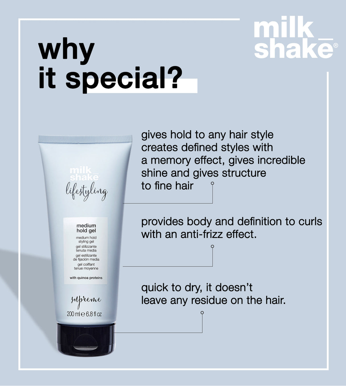 Milk_Shake - Lifestyling Medium Hold Gel 200ml