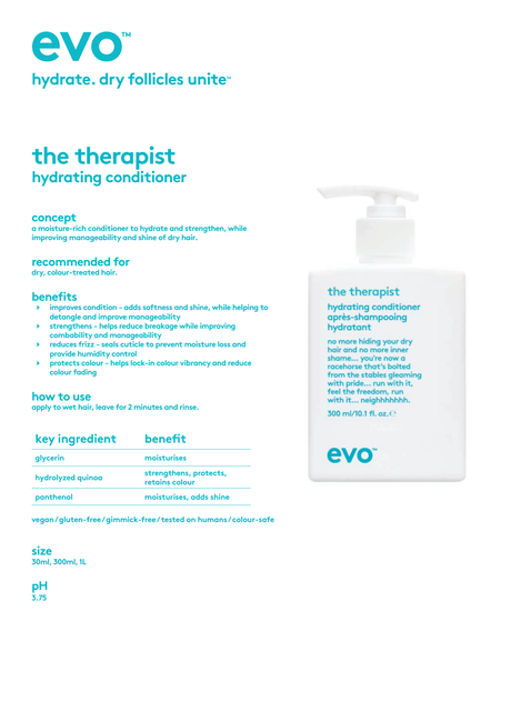 Evo - the therapist hydrating conditioner 300ml